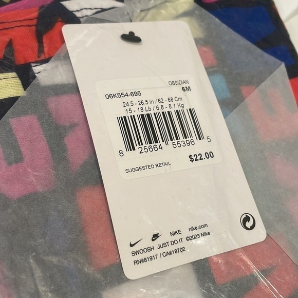 NIKE | 3-Pack NWT BABY & TODDLER GIRL NIKE COLORFUL WORD PRINT ROMPER, 6mo. - Picture 5 of 5